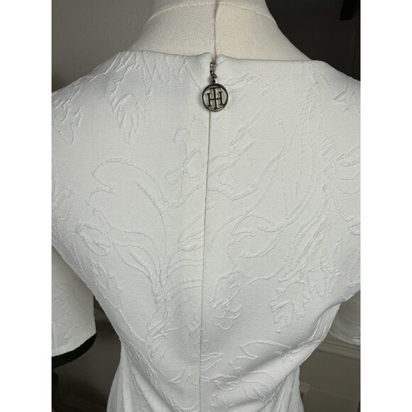 Tommy Hilfiger White Floral Short Sleeve Sheath Dress size 2 (can fit like a 6) - Picture 9 of 11